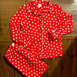 GAP hearts  fleece pajama pj set 8